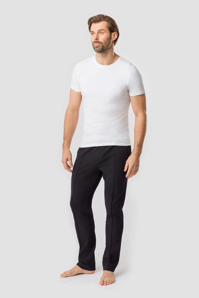 Rösch Herren Loungehose mit Biese Jogginghose Lässig Materialmix Cyber Monday