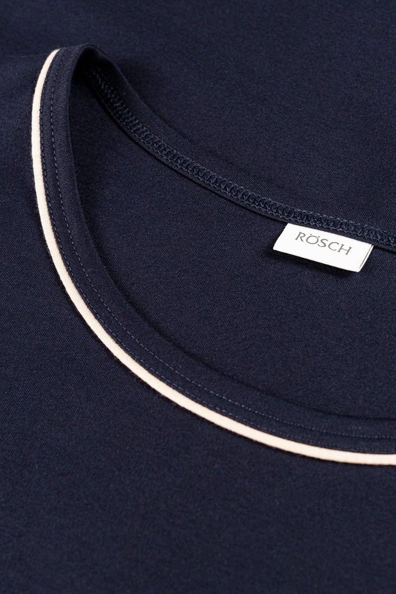 Rösch Herren Kurzer Pyjama mit Minimalprint Blau Bermuda 100% Baumwolle Weihnachtsangebot