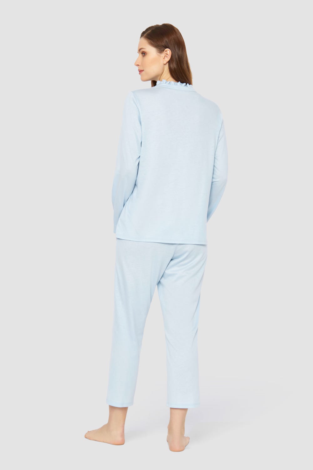 Rösch Pyjama mit Rüschen-Stehkragen Baumwolle/Modal Muttertagsangebot