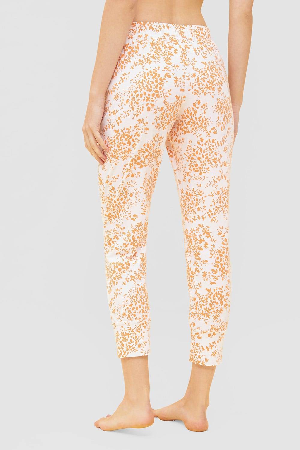 Rösch 7/8-Hose im Blümchen-Design Orange Schmal Mix &amp; Match Baumwolle/Elasthan Kauf eins, bekomm eins gratis