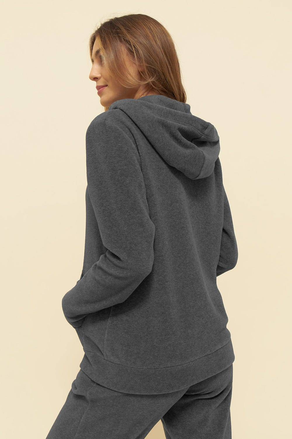 Rösch Hausanzug aus kuscheligem Fleece Hoodie lässig Polyester/Viskose Kostenloser Versand international