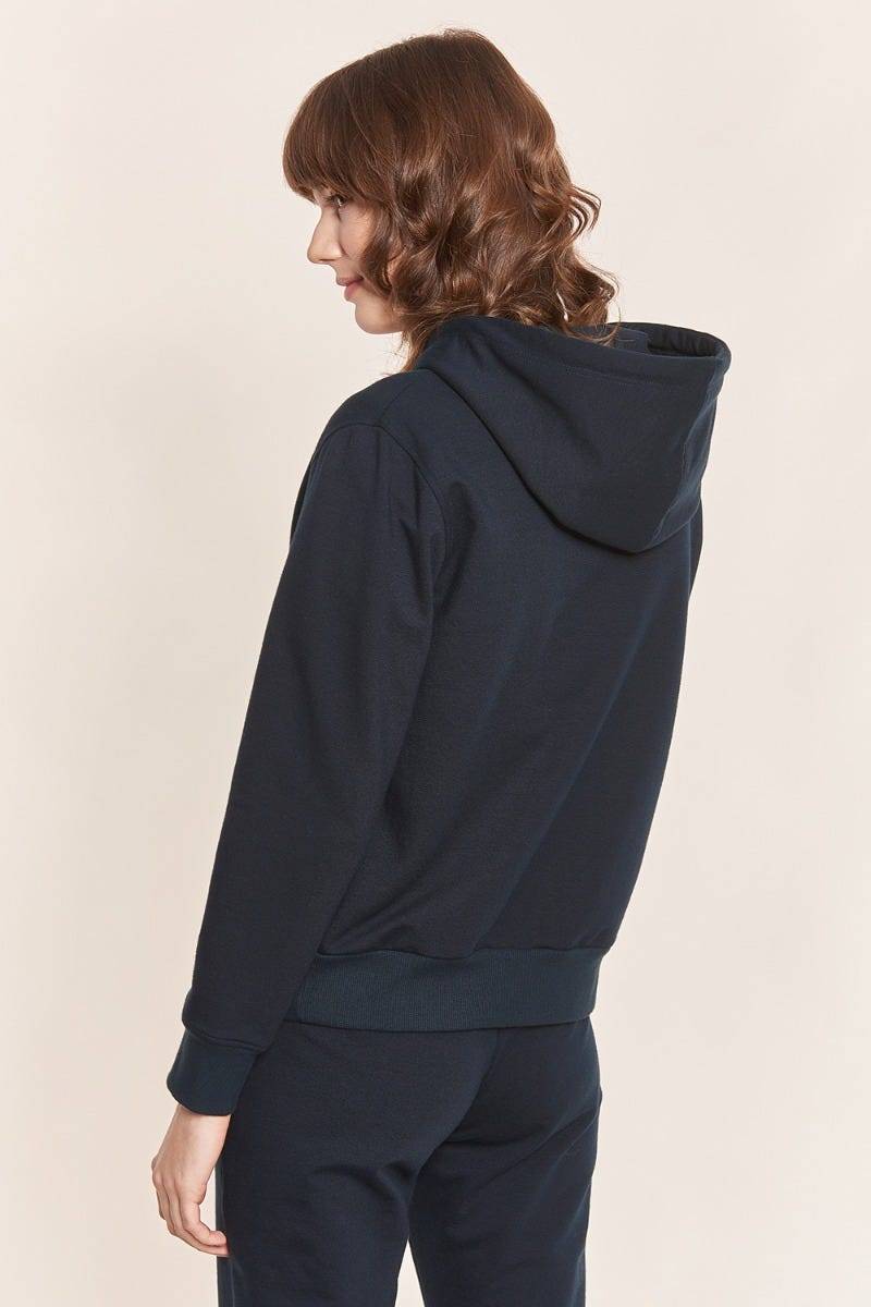 Rösch Sweatjacke mit Logodetail Navyblau Hoodie lässig Baumwolle/Elasthan Rösch thx Begrenzt auf 3 Tage