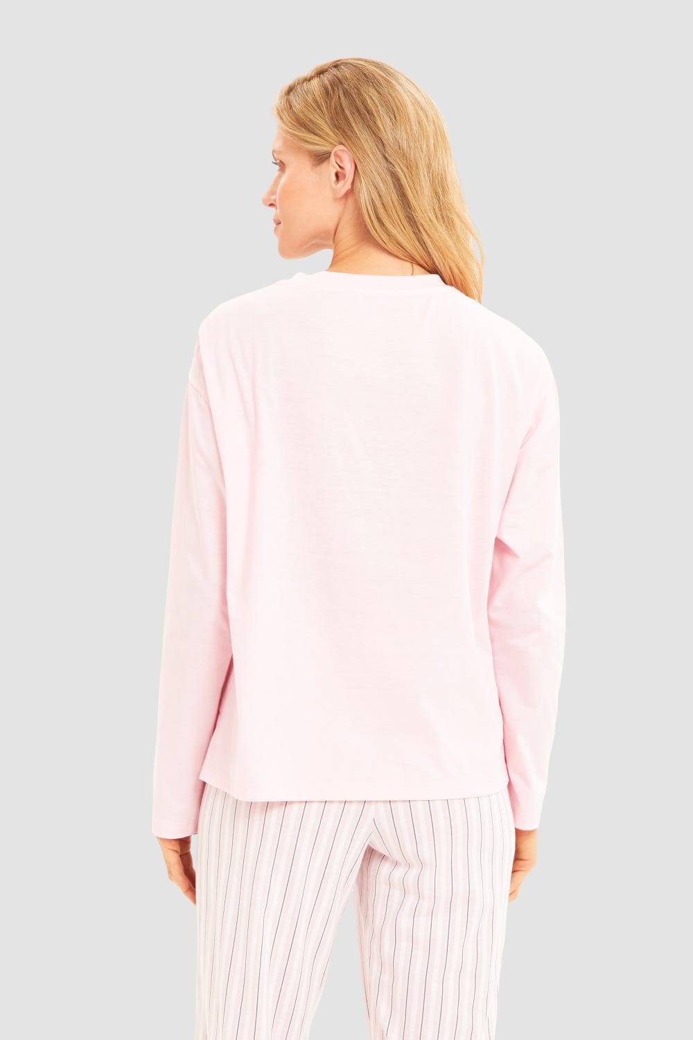 Rösch Basic Pyjamashirt Langarm im sportiven Look Limitierter Zeitrabatt