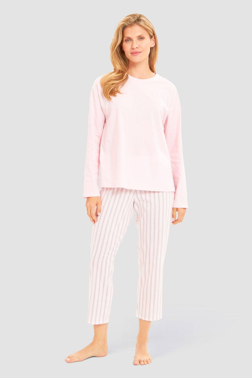Rösch Basic Pyjamashirt Langarm im sportiven Look Limitierter Zeitrabatt