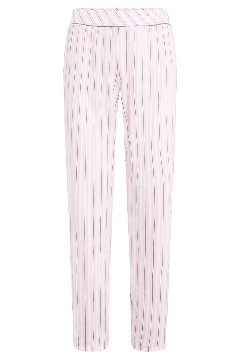 Rösch Basic Pyjamahose Lang im Streifendruck Rosa-Grau Rabatt
