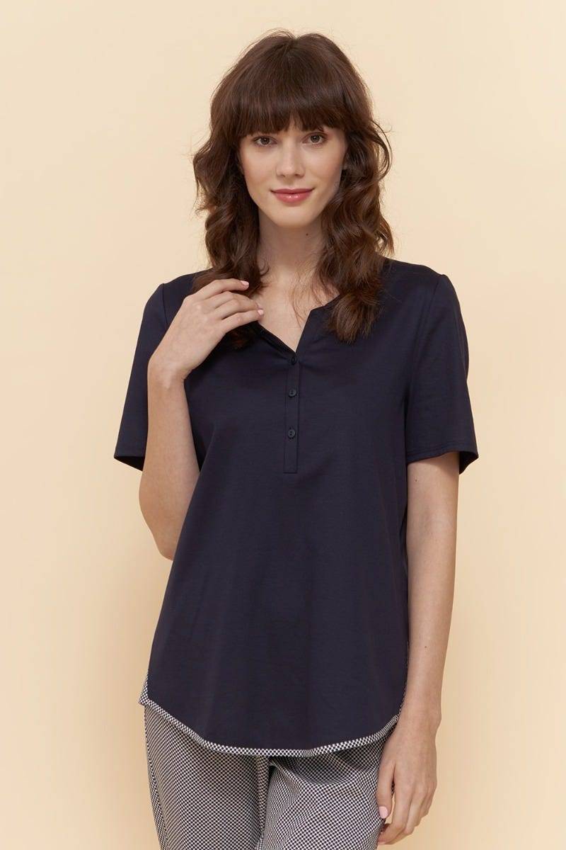 Rösch Pyjama Kurzarm mit Punktedruck dezent pastellfarben 100% Baumwolle Black Friday