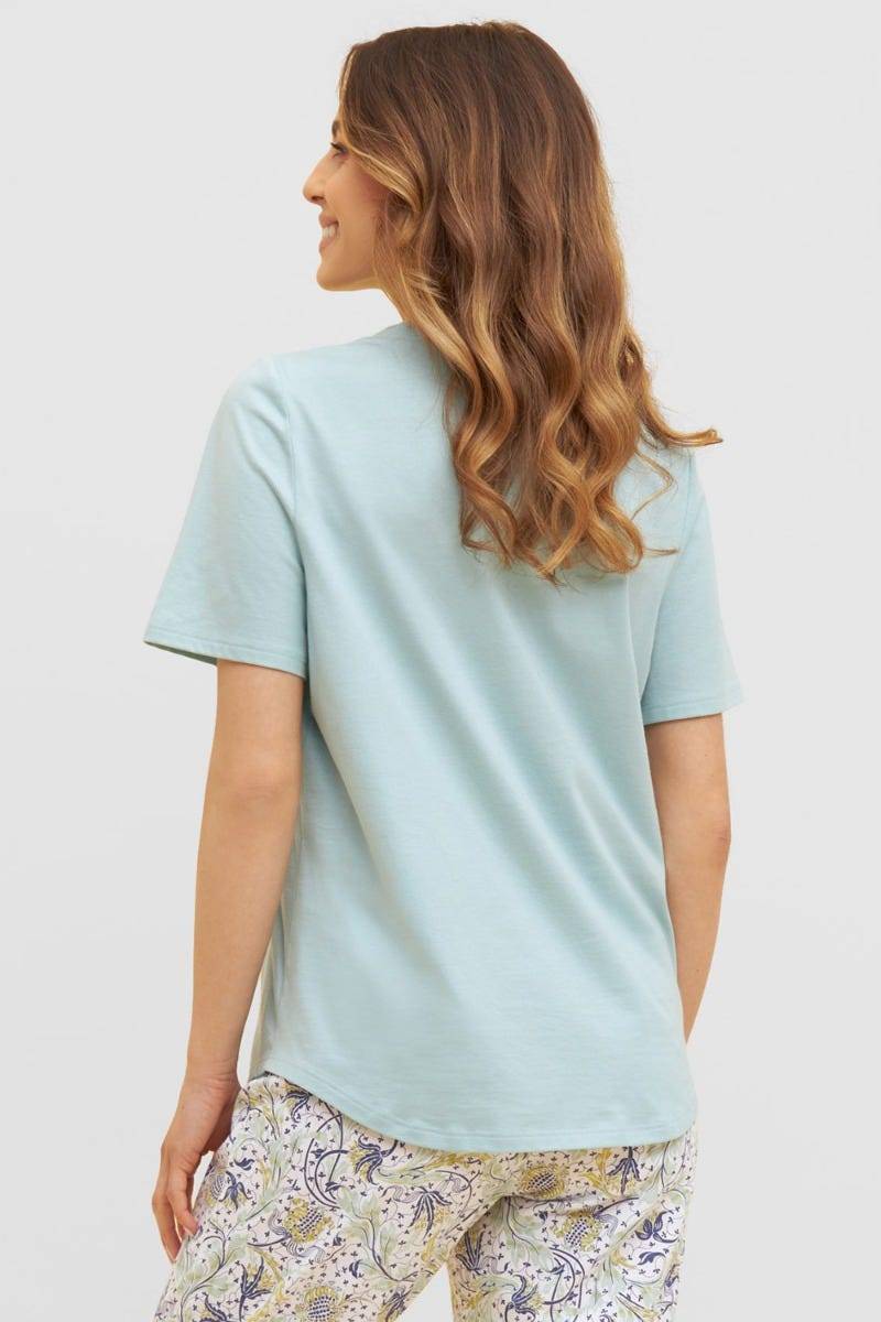 Rösch Basic T-Shirt mit Zierstichen Pyjamashirt Mix &amp; Match 1884801 Vatertagsangebot