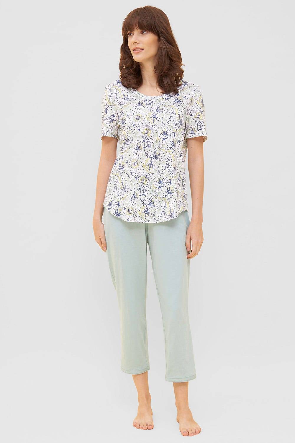 Rösch Basic T-Shirt Kurzarm im floralen Ornament-Print Mix &amp; Match 1884807 Valentinstagsangebot