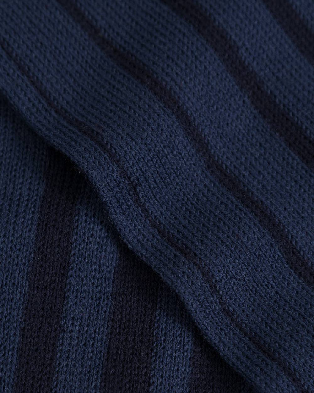 Rotholz Gestrickter Schal Merinowolle - Blau Gestreift Online Outlet