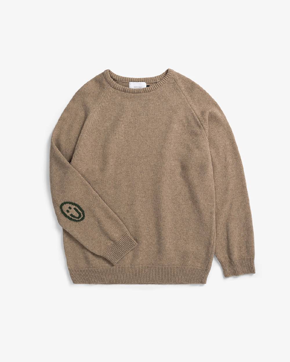 Rotholz Smiley Strickpullover Recycelte Wolle - Beige Exklusive Angebote