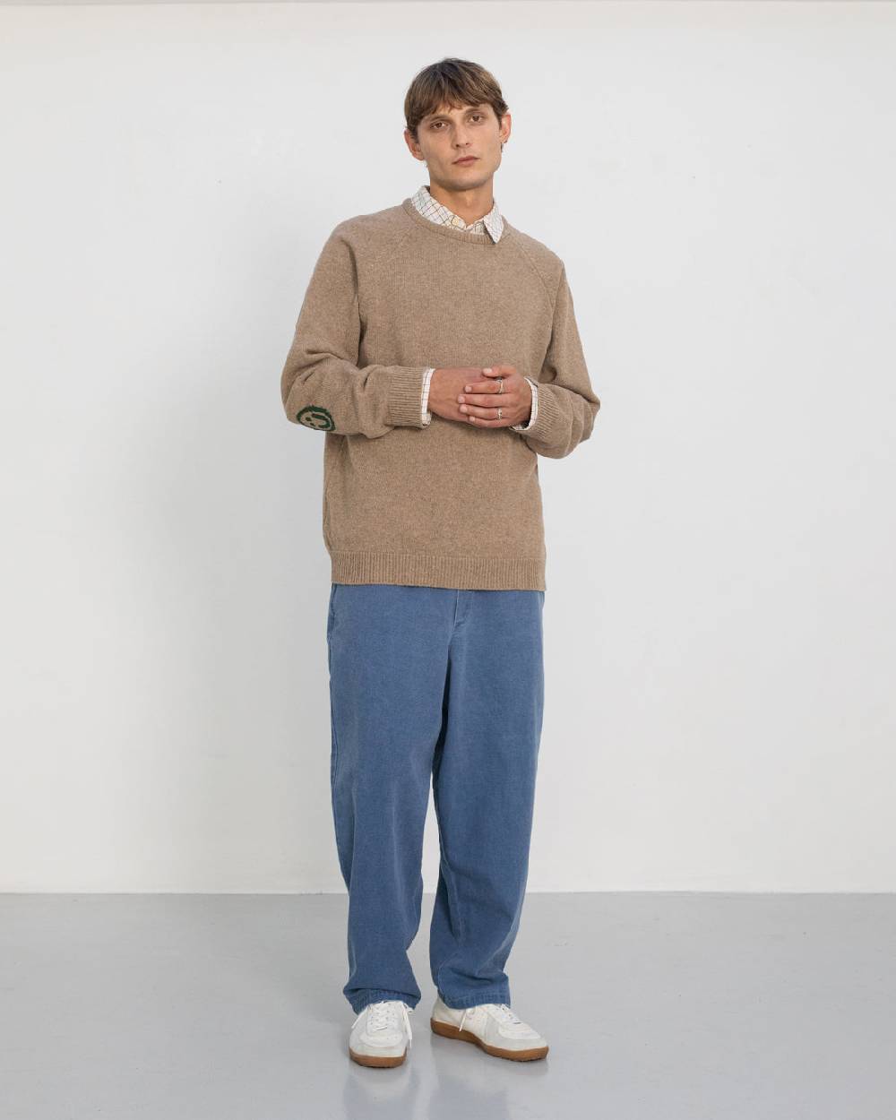 Rotholz Smiley Strickpullover Recycelte Wolle - Beige Exklusive Angebote