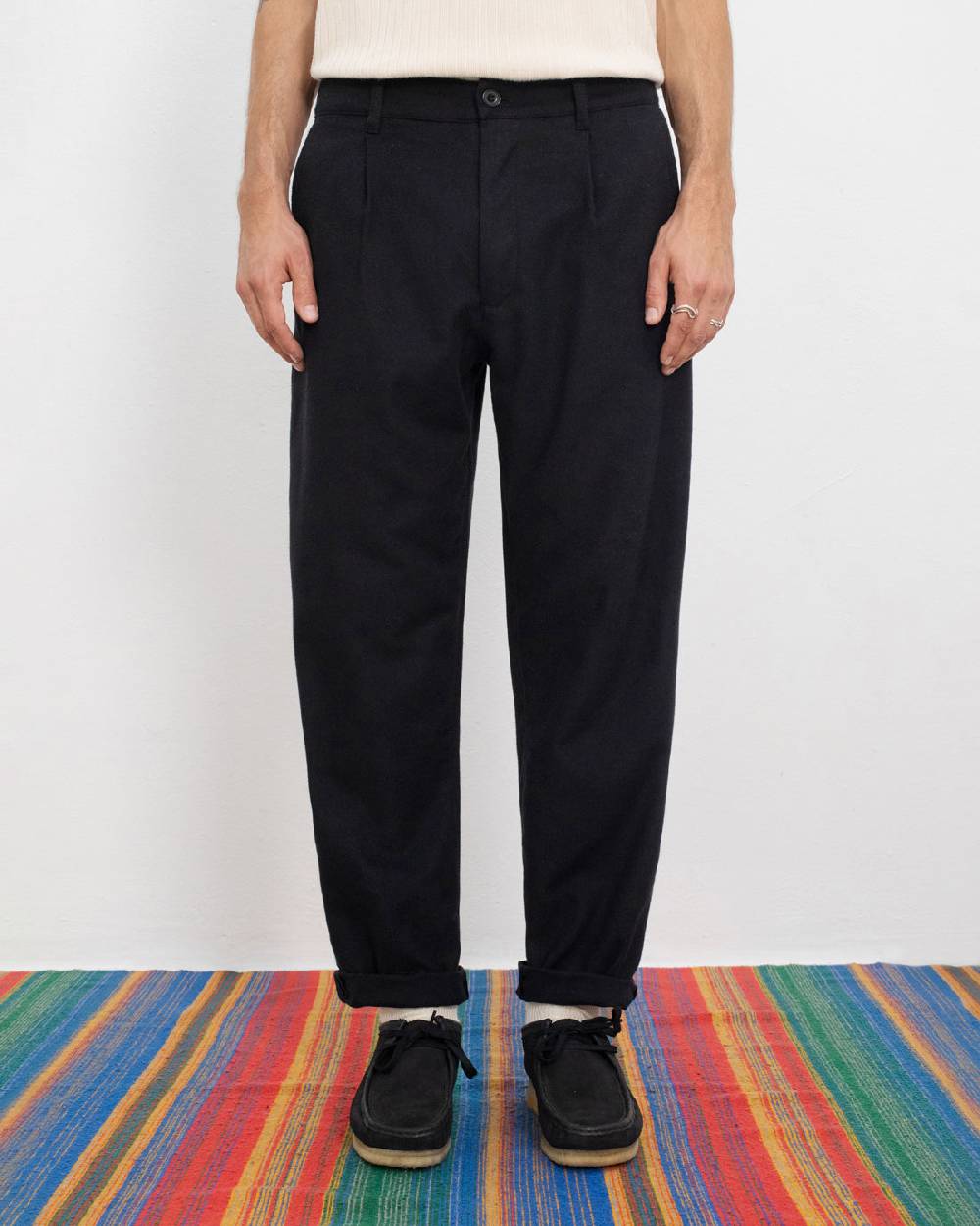 Rotholz Everyday Flanell Hose Bio Baumwolle - Schwarz Super Sparpreis