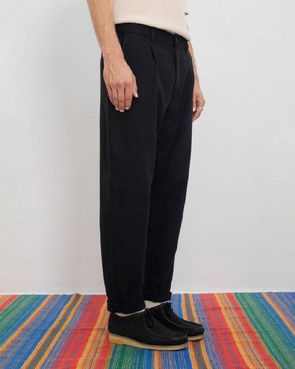 Rotholz Everyday Flanell Hose Bio Baumwolle - Schwarz Super Sparpreis