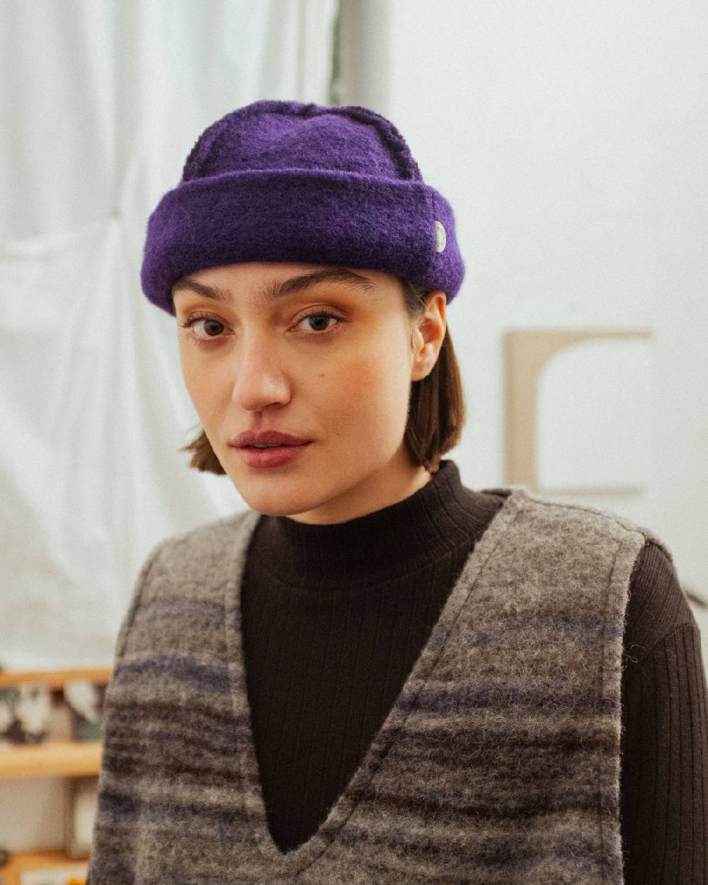 Rotholz Toque Bio Wollmischung - Lila Letzte 3 Tage
