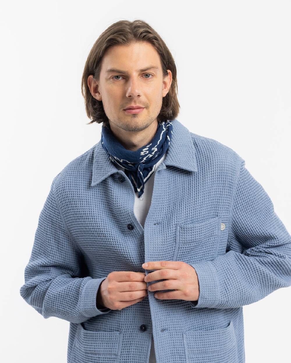Rotholz Workwear Jacke Waffle Cotton - Hellblau Sonderangebot der Fabrik
