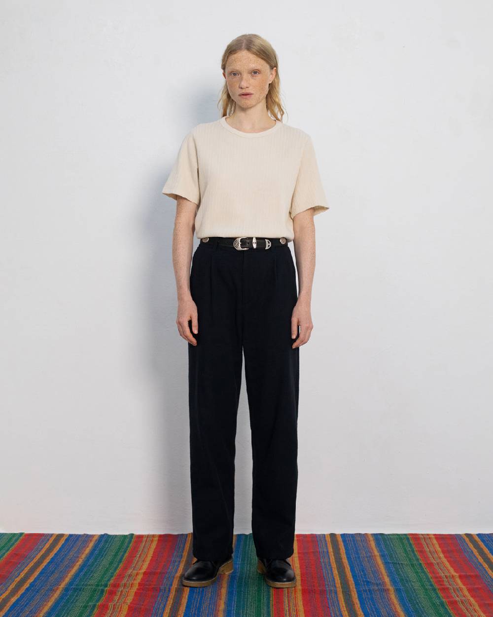Rotholz High Waist Flanell Hose Bio Baumwolle - Schwarz Clearance-Verkauf