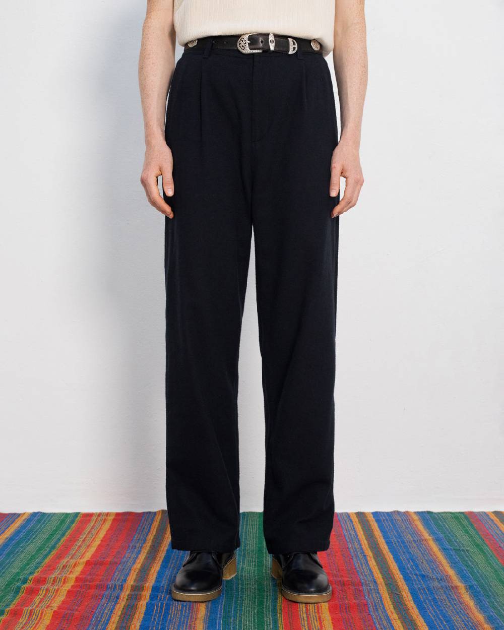 Rotholz High Waist Flanell Hose Bio Baumwolle - Schwarz Clearance-Verkauf