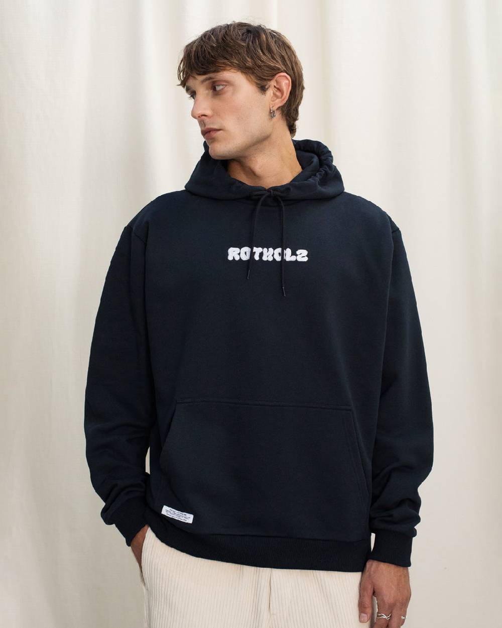 Rotholz Logo Hoodie Bio Baumwolle - Schwarz Rabatte dieses Monats
