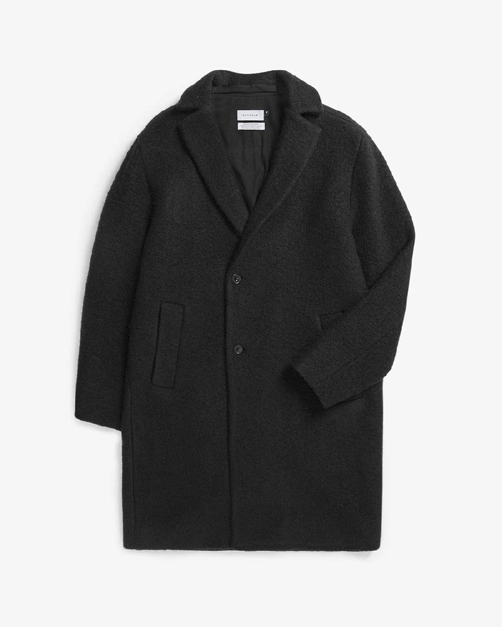 Rotholz Mantel Bio Wollmischung - Schwarz Hotsell