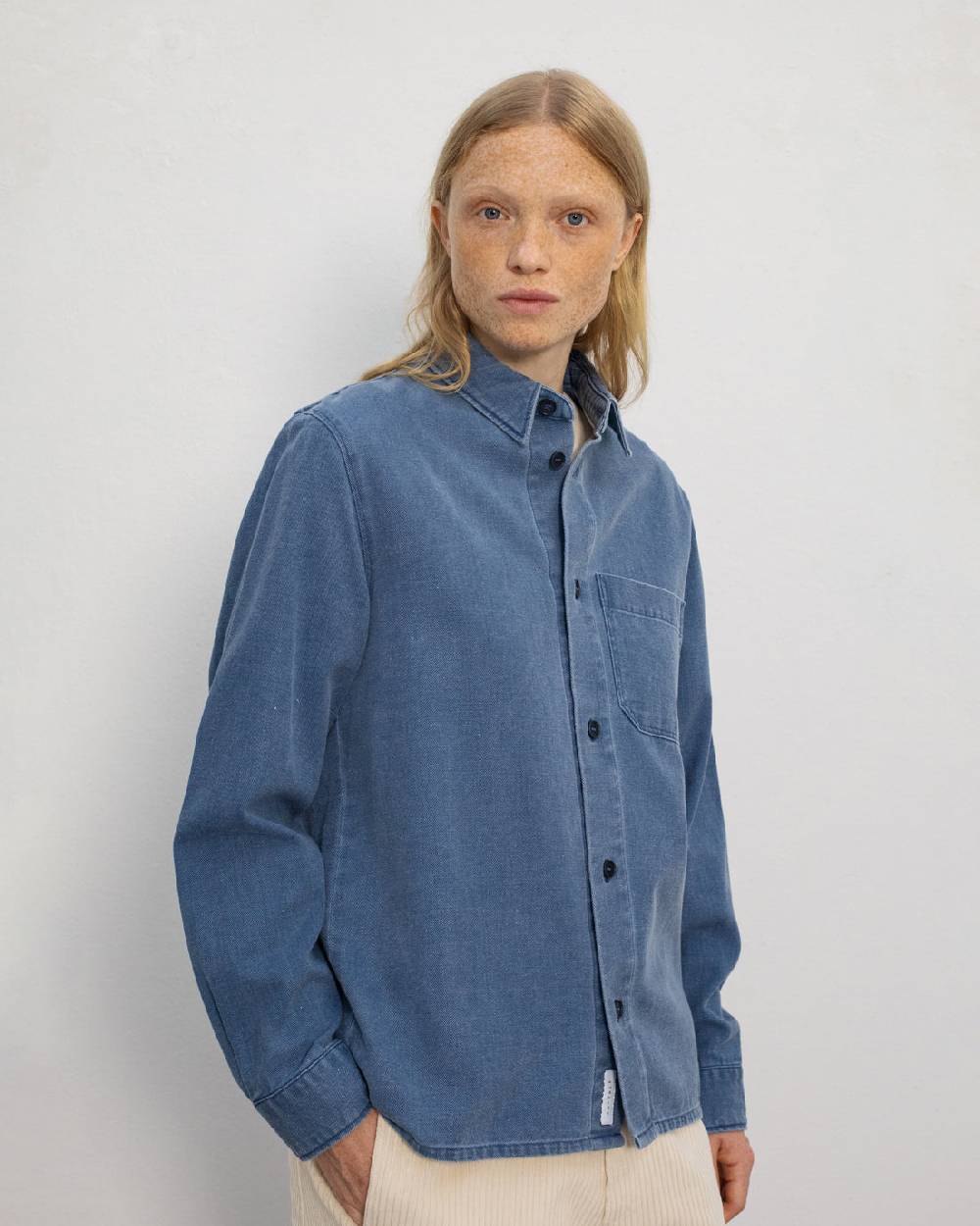 Rotholz Denim Hemd Recycelte Baumwolle - Blau Blitzverkäufe