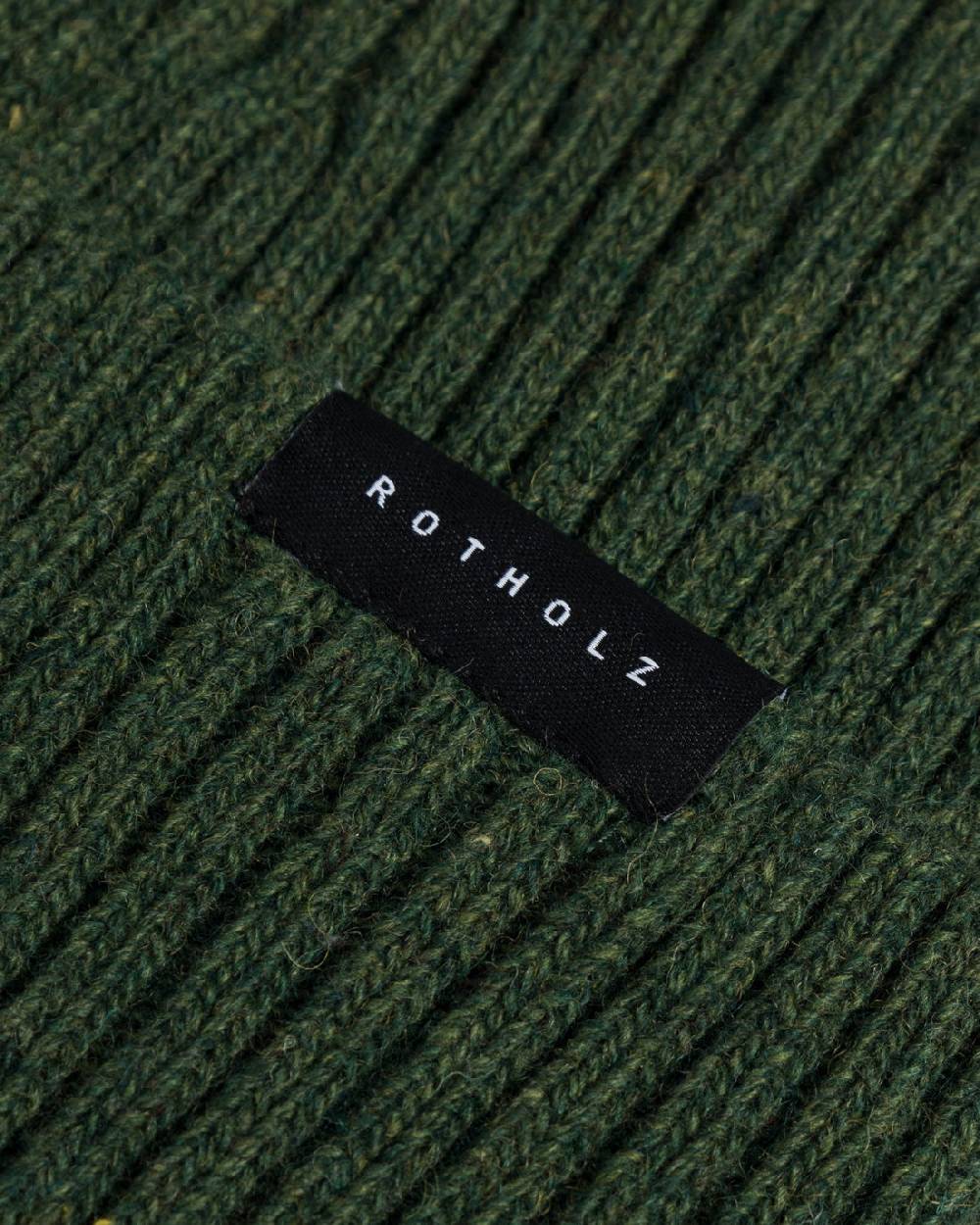 Rotholz Klassische Mütze Wollmix Ripp - Grün Flash Sale