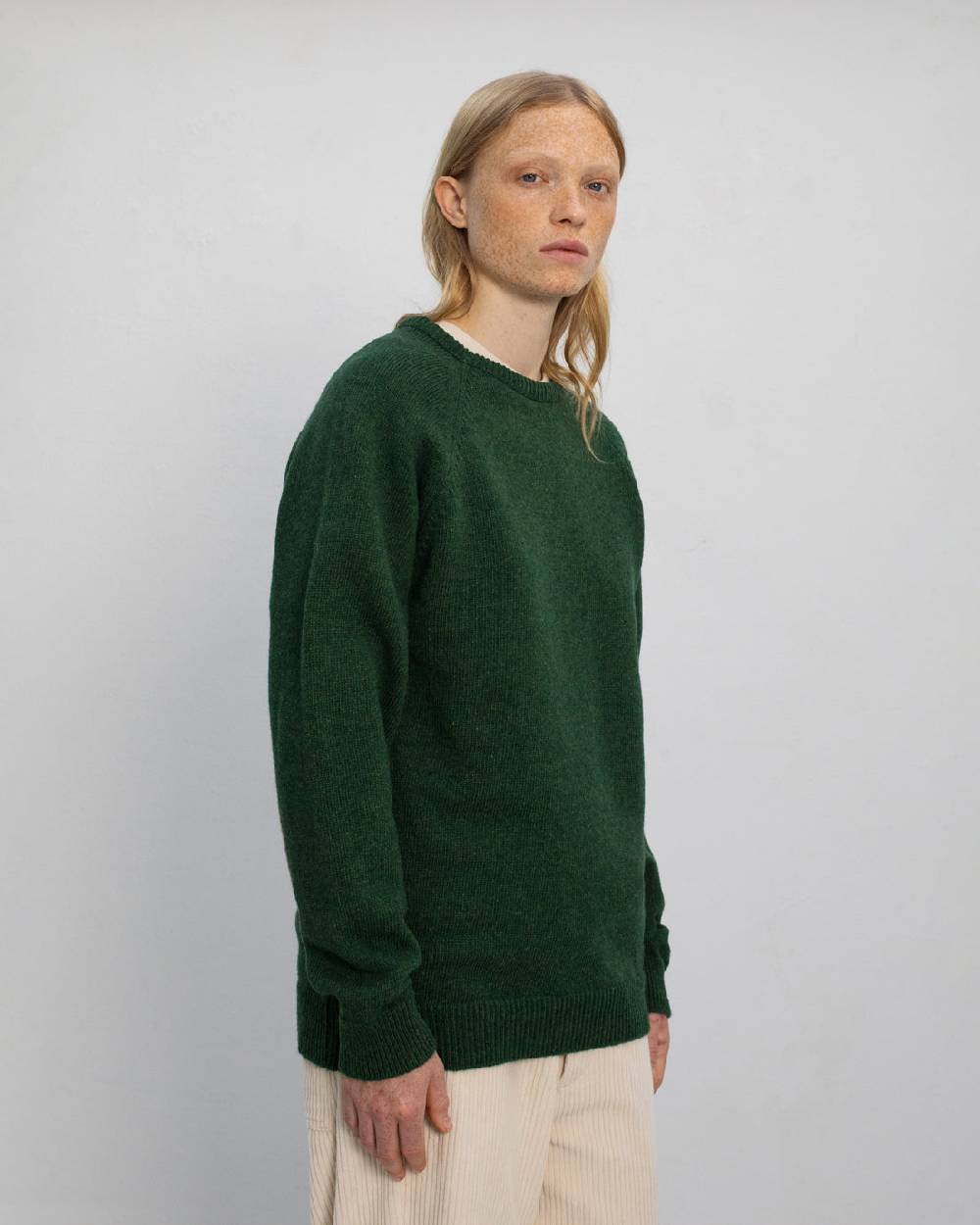 Rotholz Smiley Strickpullover Recycelte Wolle - Grün Begrenztes Angebot