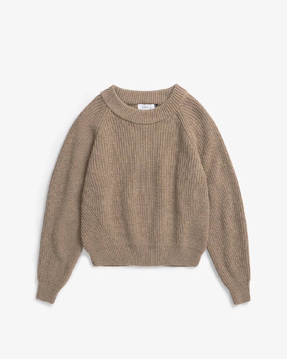 Rotholz Grober Strickpullover Recycelte Wolle - Beige Online Shopping