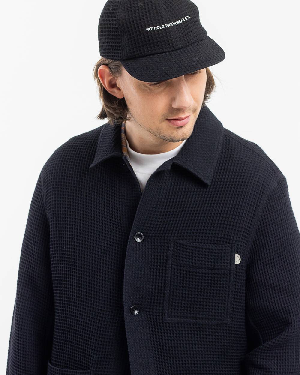 Rotholz Workwear Jacke Waffle Cotton - Schwarz Vatertagsangebot