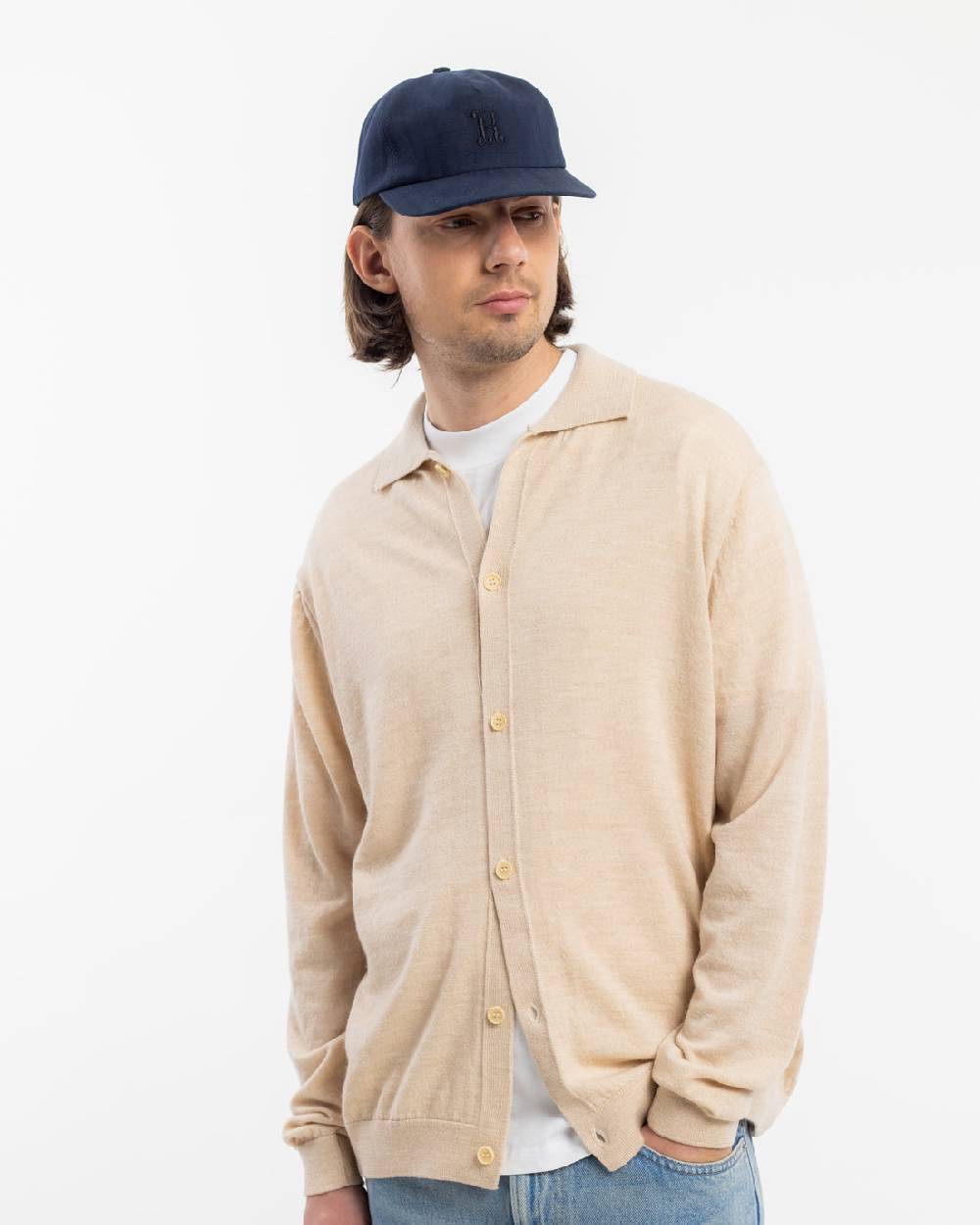 Rotholz Strick Shirt Merinowolle - Sand Online Outlet
