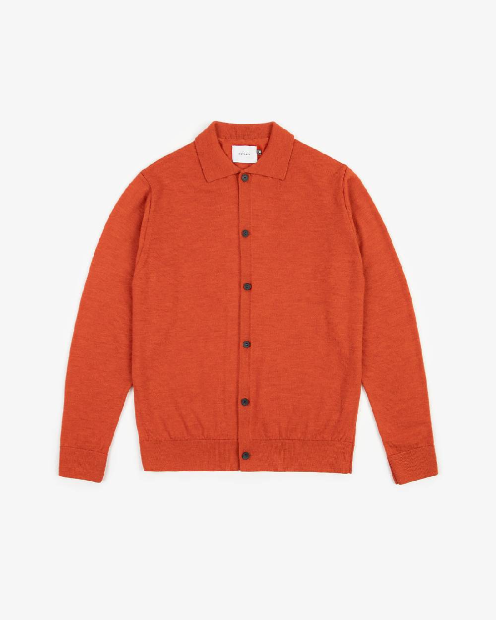 Rotholz Strick Shirt Merinowolle - Rot