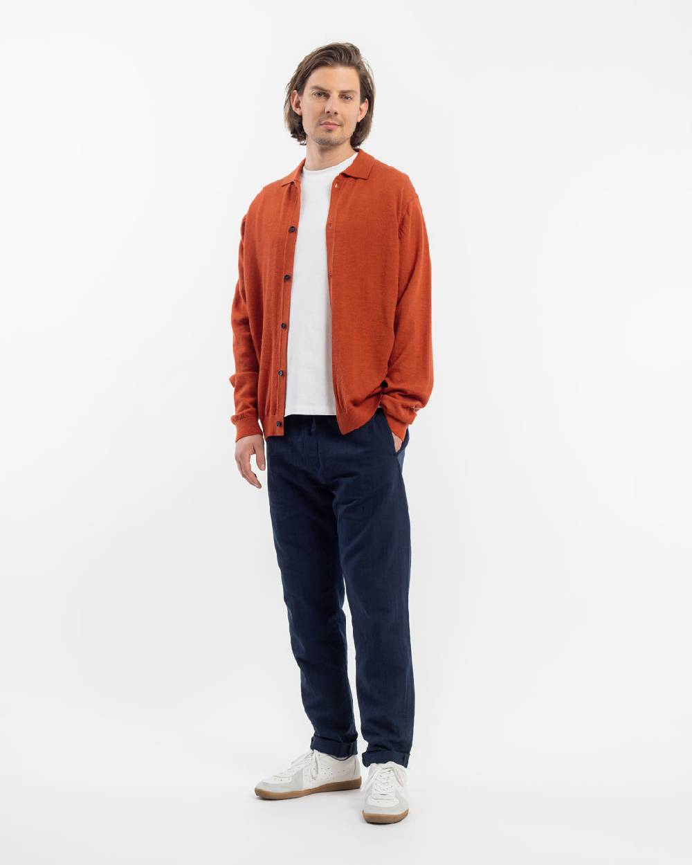 Rotholz Strick Shirt Merinowolle - Rot Exklusive Angebote