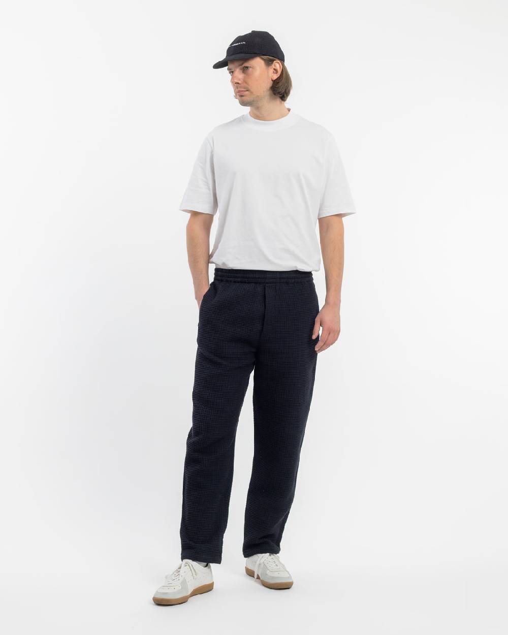 Rotholz Weite Hose Waffle Cotton - Schwarz Kauf eins, bekomm eins gratis