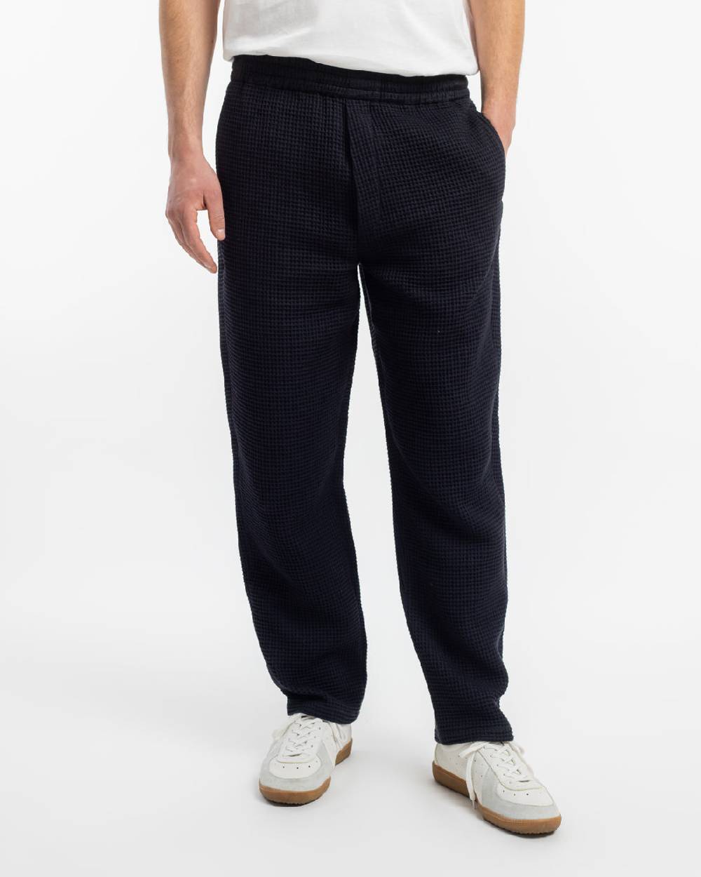 Rotholz Weite Hose Waffle Cotton - Schwarz Kauf eins, bekomm eins gratis