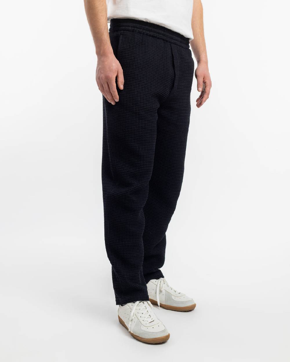 Rotholz Weite Hose Waffle Cotton - Schwarz Kauf eins, bekomm eins gratis
