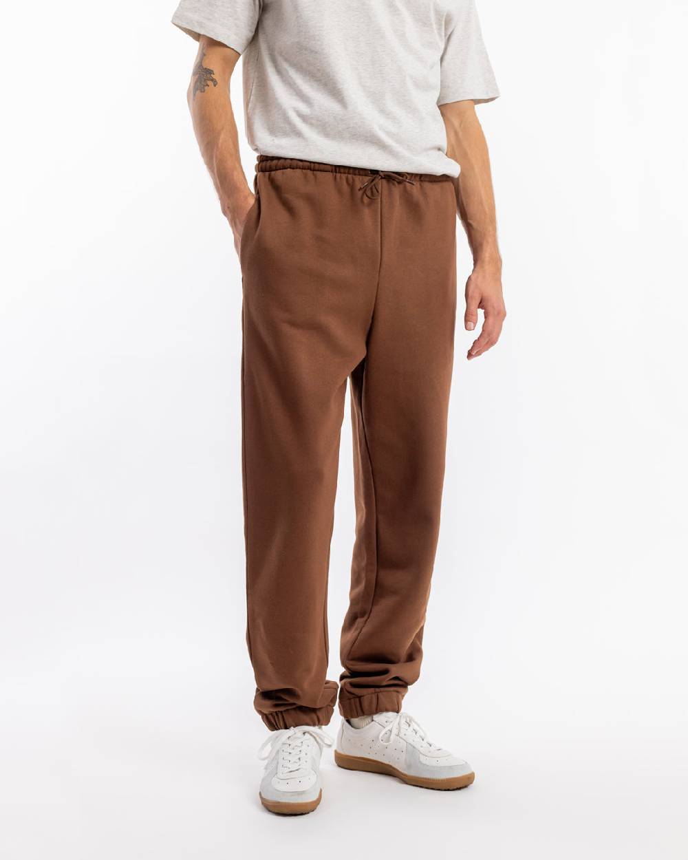Rotholz Logo Sweatpants Bio Baumwolle - Braun Sonderangebote