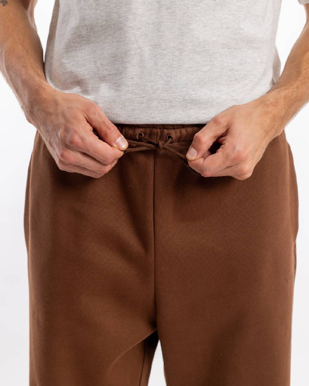 Rotholz Logo Sweatpants Bio Baumwolle - Braun Sonderangebote