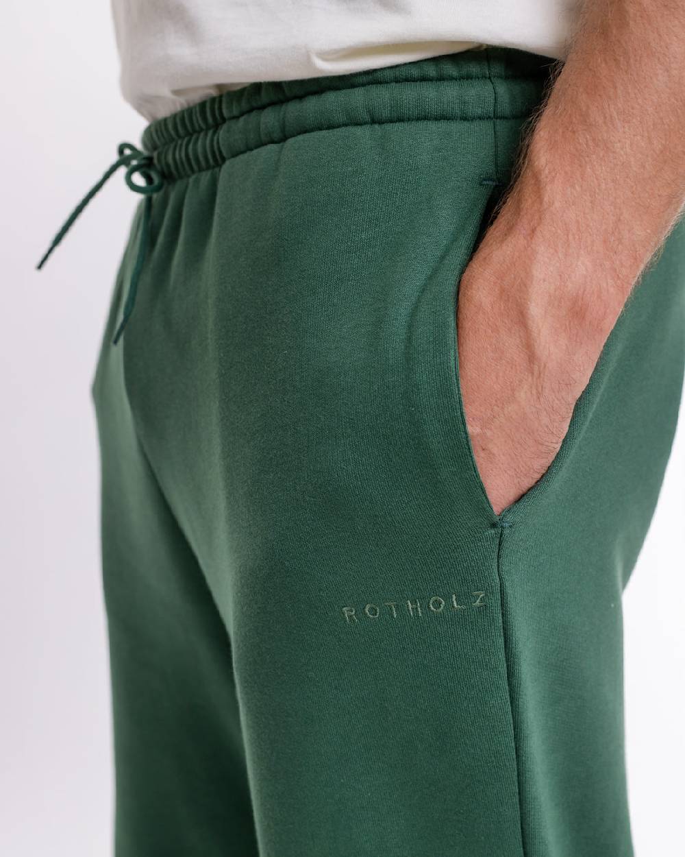 Rotholz Logo Sweatpants aus Bio-Baumwolle Grün VIP-Rabatte