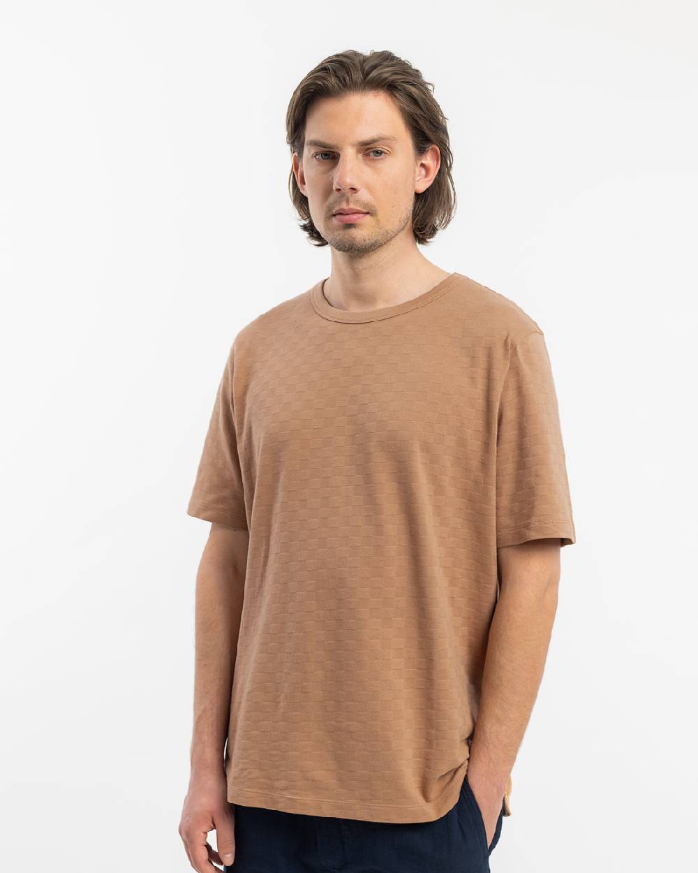 Rotholz Strukturiertes T-Shirt Bio Baumwolle - Karamell Wochenangebot
