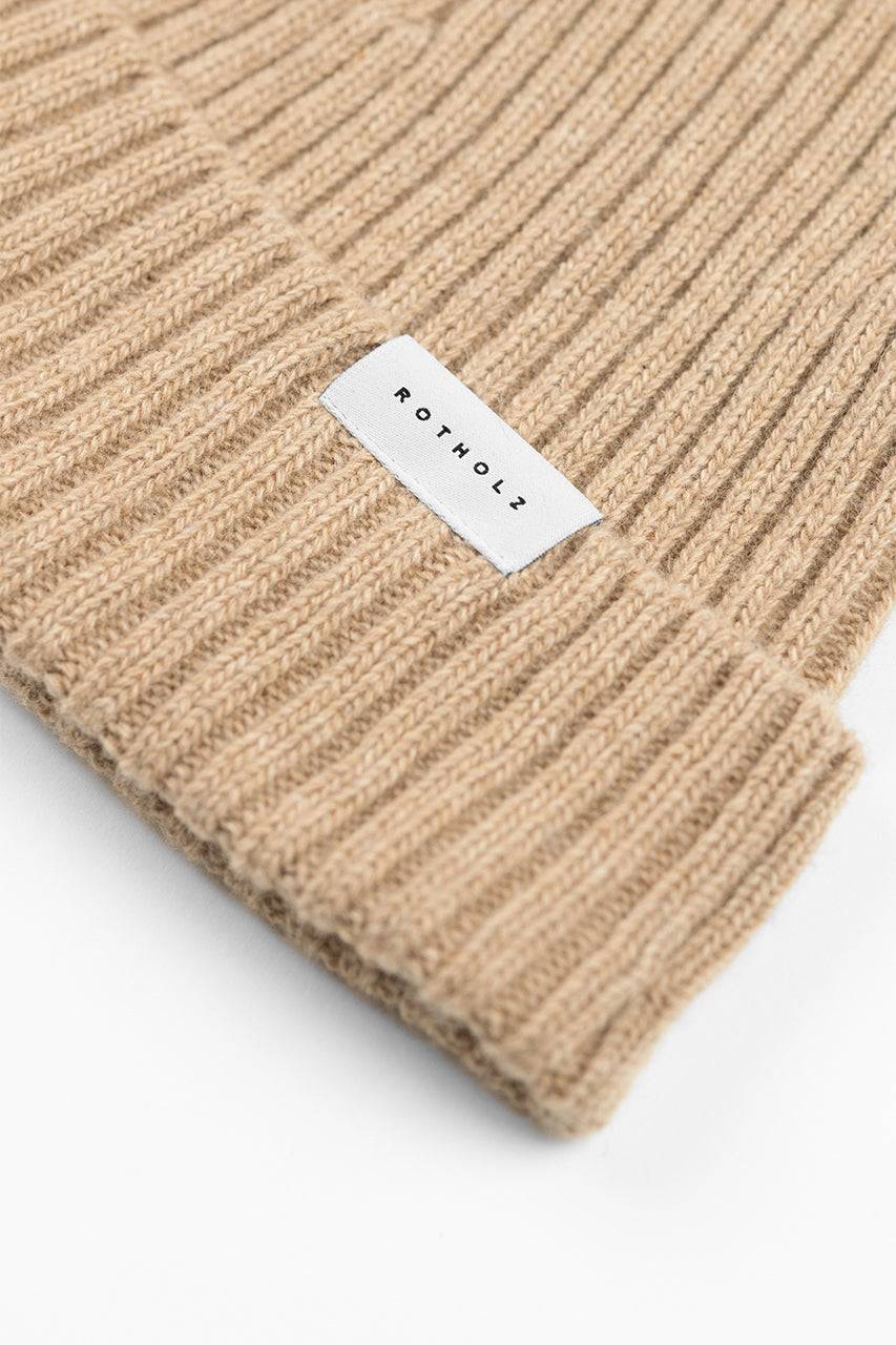 Rotholz Klassische Mütze Wollmix Ripp - Beige JETZT KAUFEN