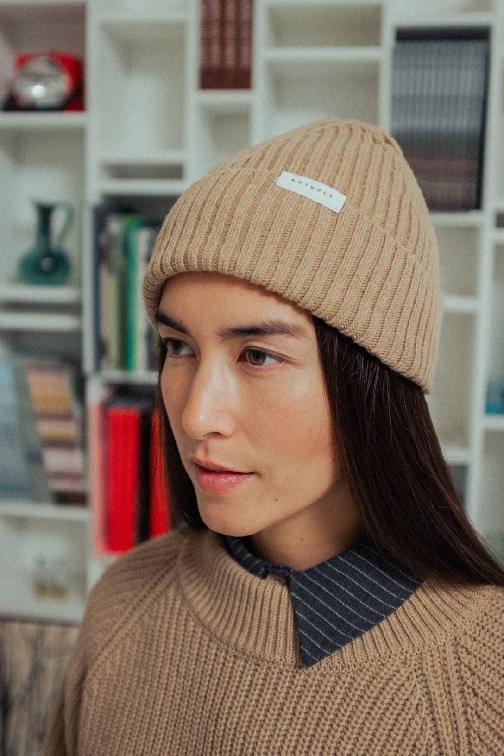 Rotholz Klassische Mütze Wollmix Ripp - Beige JETZT KAUFEN