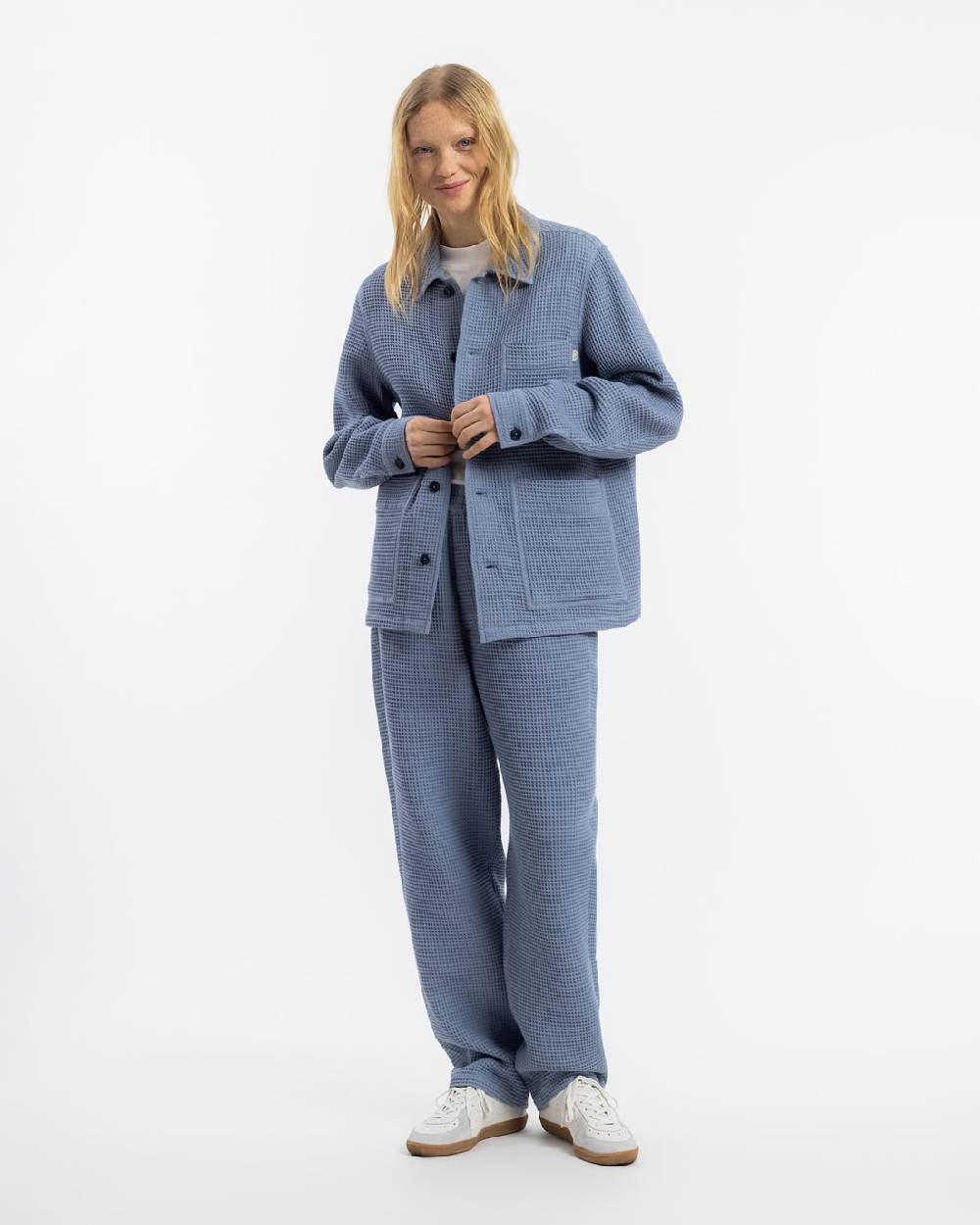 Rotholz Workwear Jacke Waffle Cotton - Hellblau Black Friday Preise