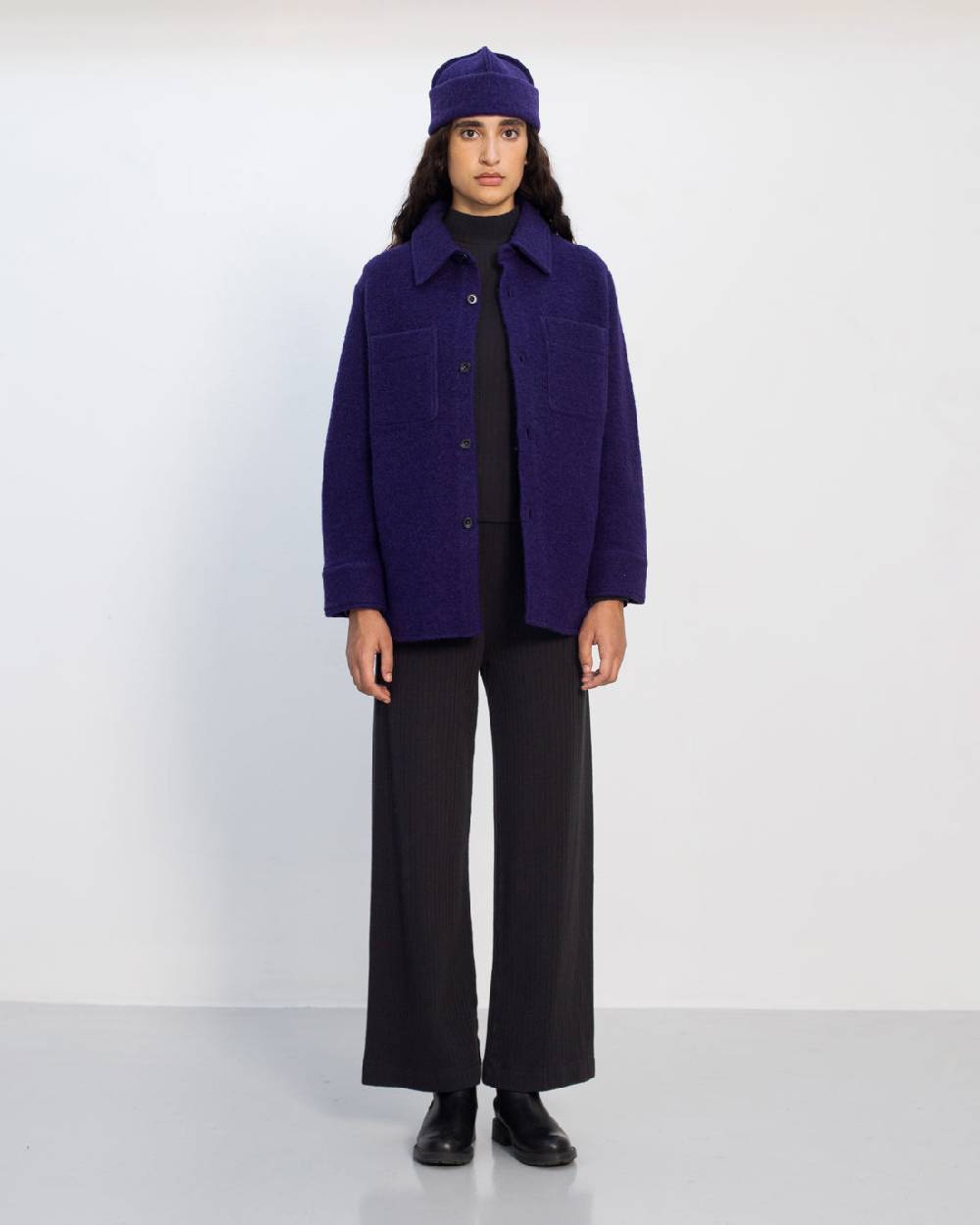 Rotholz Dickes Overshirt Bio Wollmischung - Lila zollfrei
