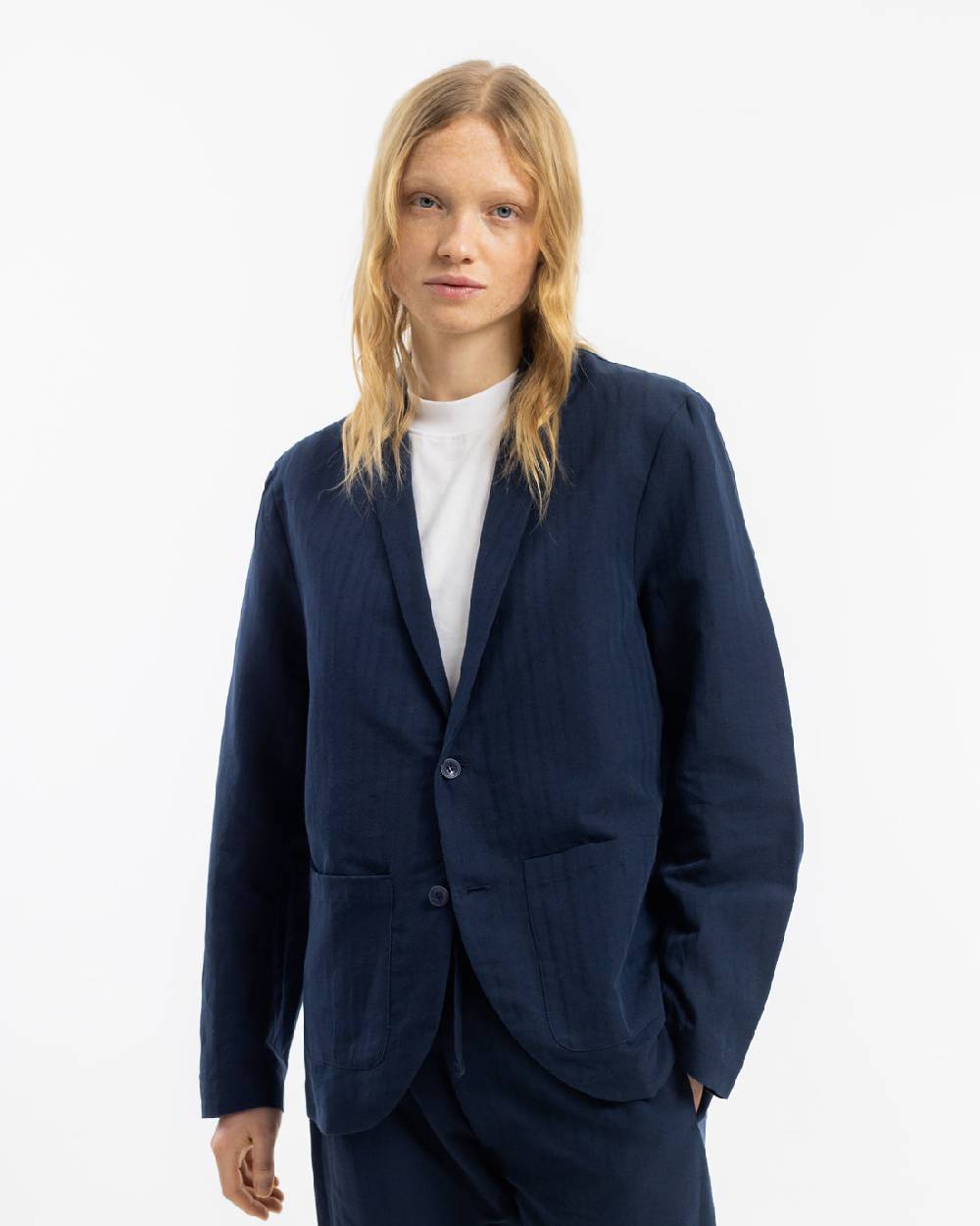 Rotholz Workwear Blazer Leinen Mix - Dunkelblau Hotsell