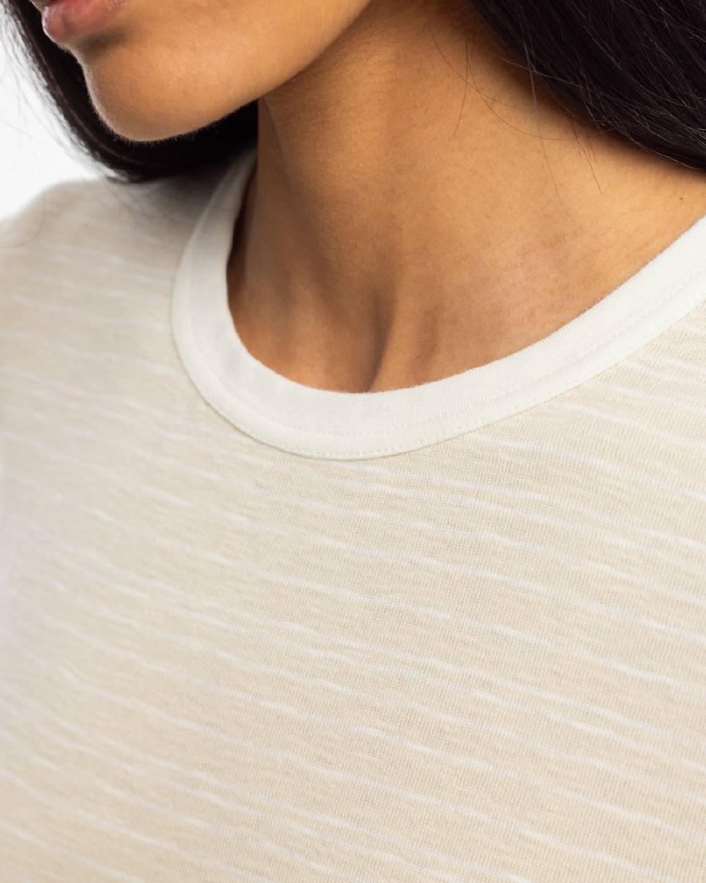 Rotholz Gestreiftes T-Shirt Kleid - Creme Günstiger Verkauf