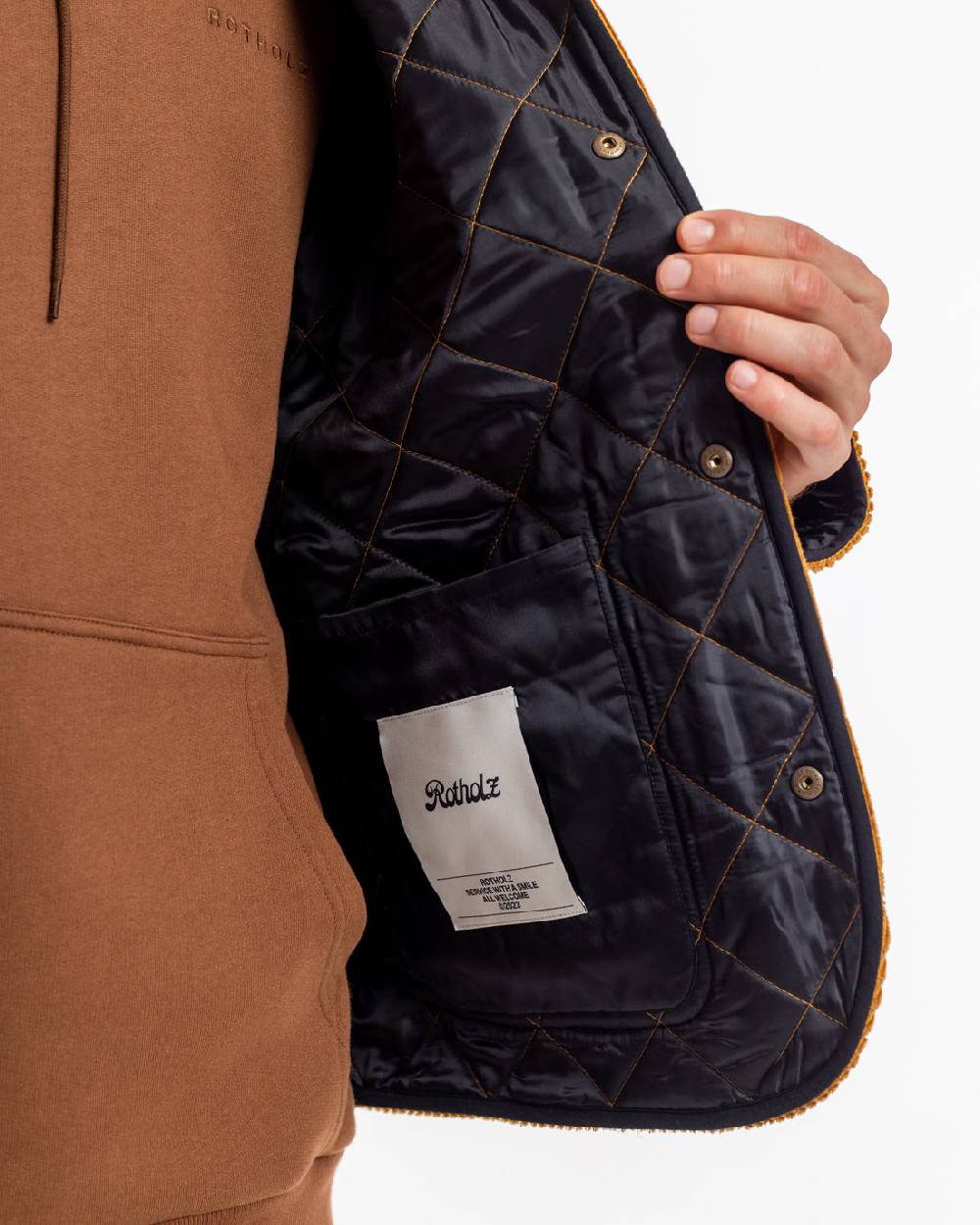 Rotholz Gesteppte Cord Jacke - Toffee Sonderangebot
