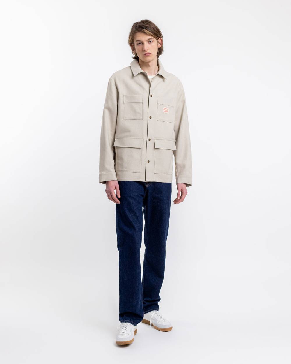 Rotholz Leichte Jacke aus Bio Canvas Beige Kariert Großer Ausverkauf
