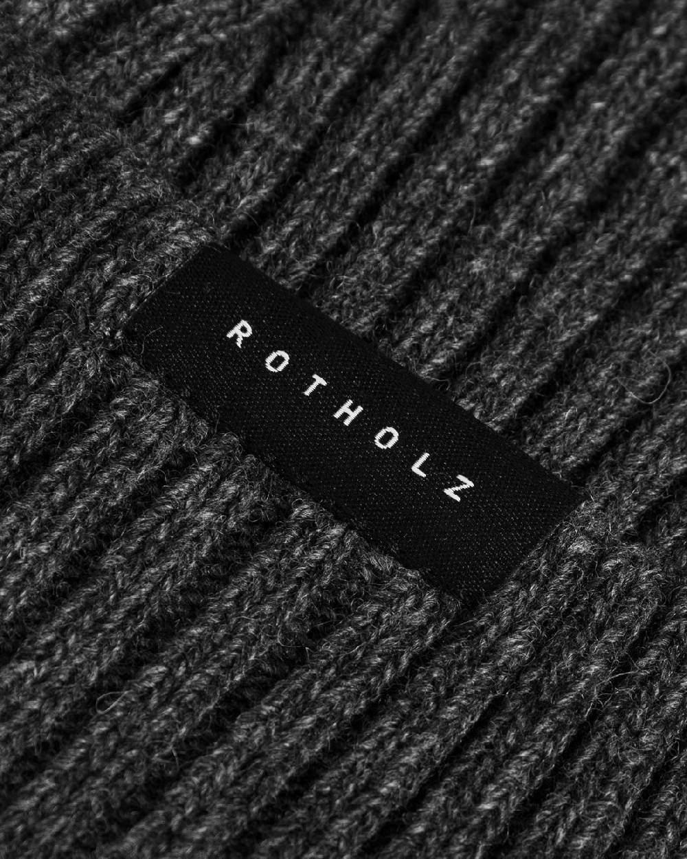 Rotholz Kurze Mütze Wollmix Ripp - Anthrazit Valentinstagsangebot