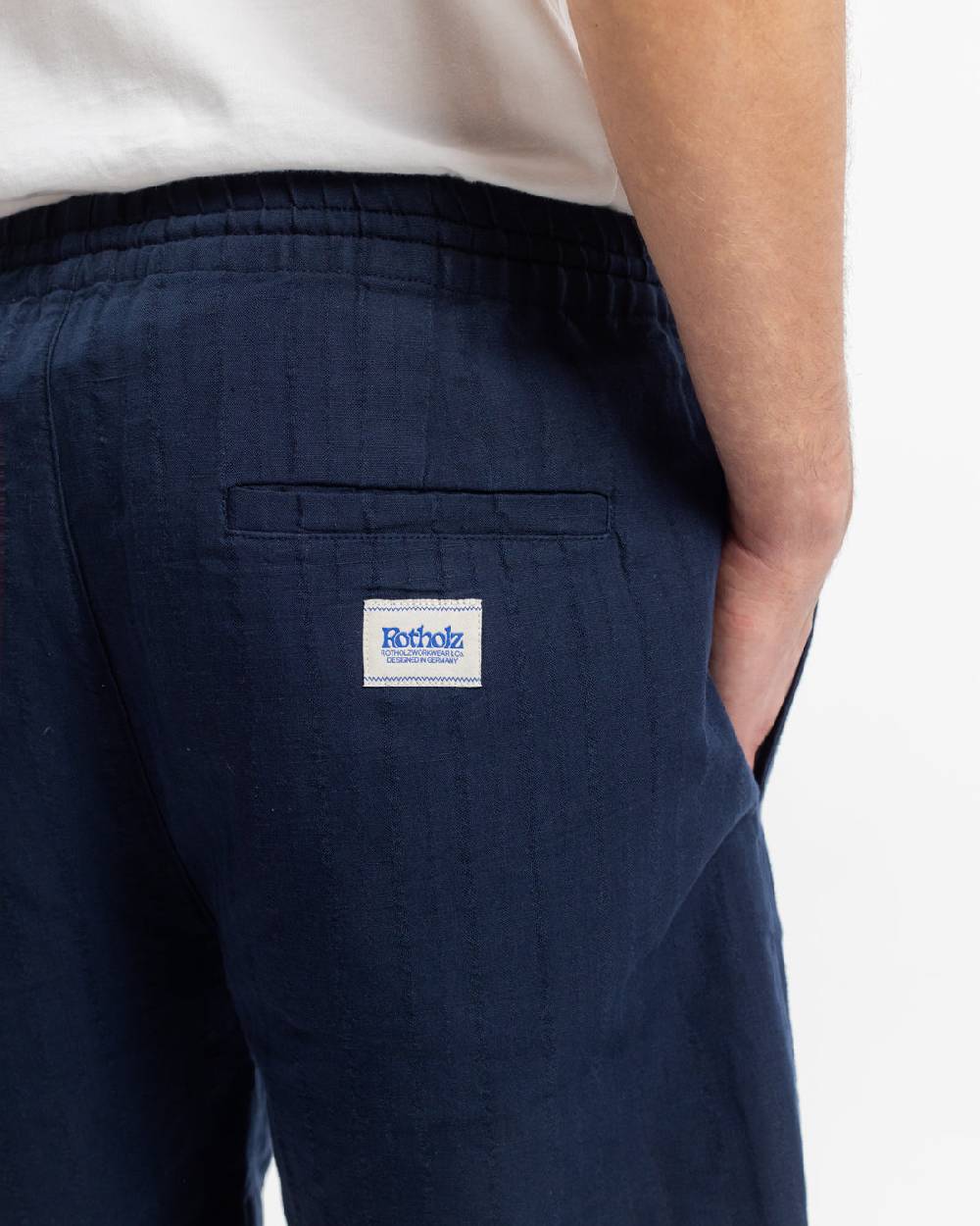 Rotholz Kurze Hose Leinen Mix - Dunkelblau Online Outlet