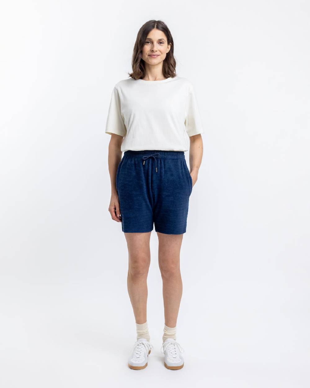 Rotholz Frottee Shorts aus Bio-Baumwolle Blau Bis zu 60% Rabatt