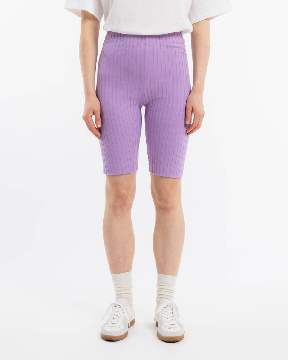 Rotholz Gerippte Biker Shorts Bio Baumwolle - Lavendel Nur für heute